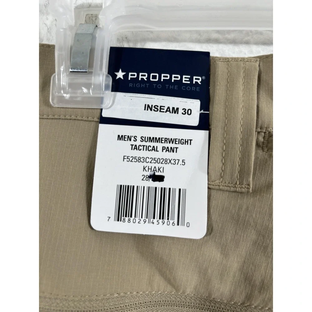 Propper Summerweight Tactical Pants Mens 28x30 Khaki Cargo Quick Dry‎ UPF 50